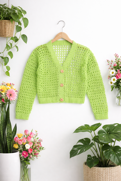 Mesh Cardigan Crochet Pattern – LACELOOPSTUDIO